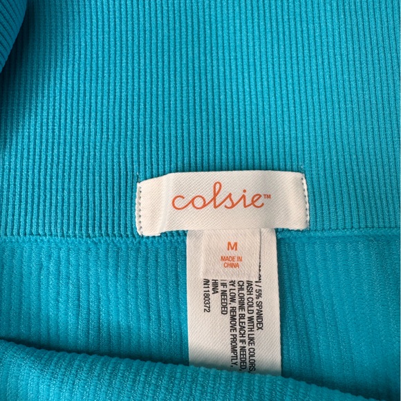 Colsie Teal Ribbed Women's Set - Picture 6 of 6